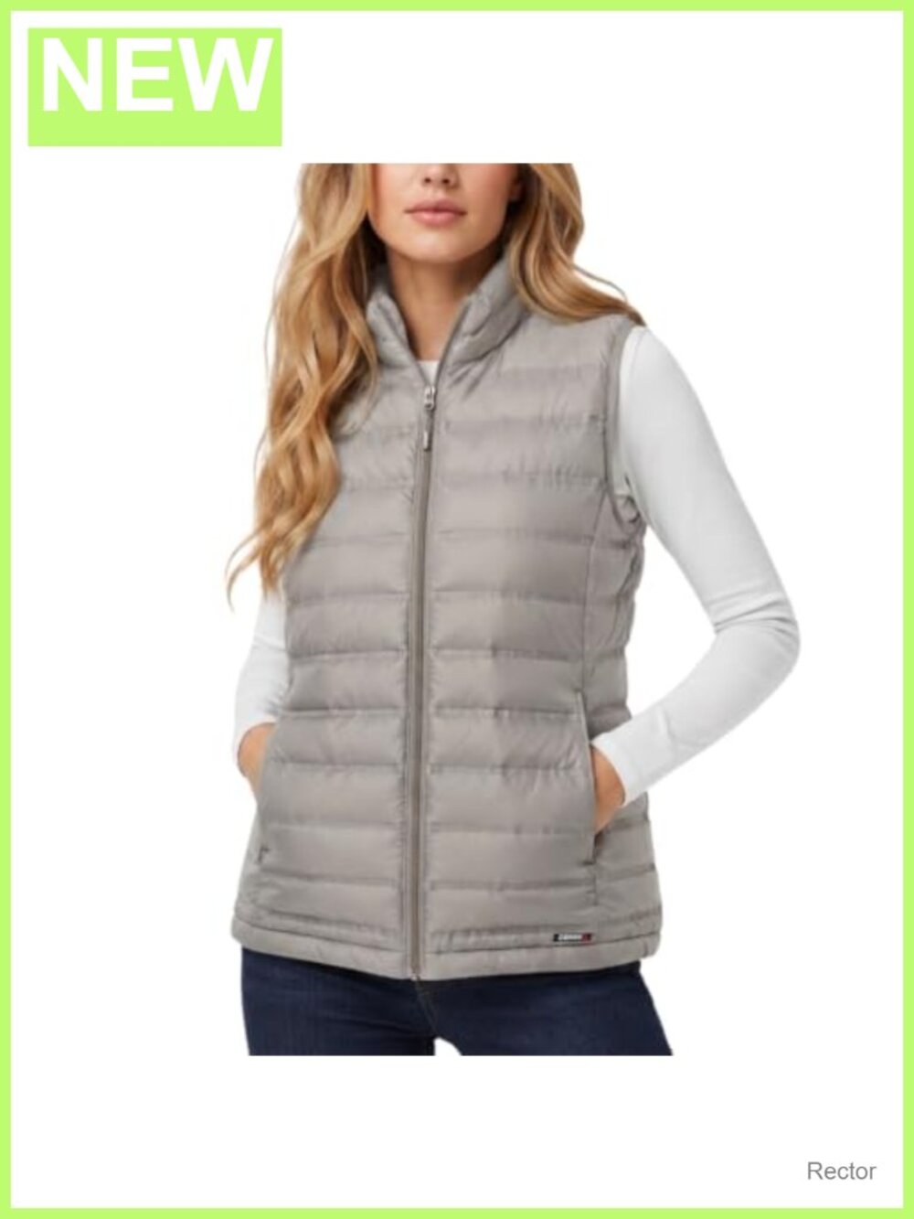 Quilted Packable Puffer Vest Lightweight Zip Front Womens Outerwear